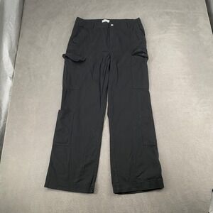 HM Black Cargo Pants Womens Size 12 Wide Leg Utility Cotton Twill 1195329 8